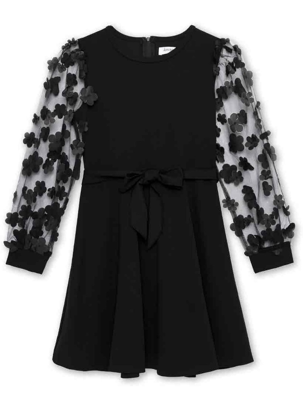 Speechless Girls' Long 3D Mesh Sleeve Scuba Crepe Party Dress. Size 14 - Picture 2 of 10